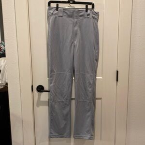 Russell Men’s Baseball Pants.  Gray.  Size Medium.  Open at Bottom of‎ Leg